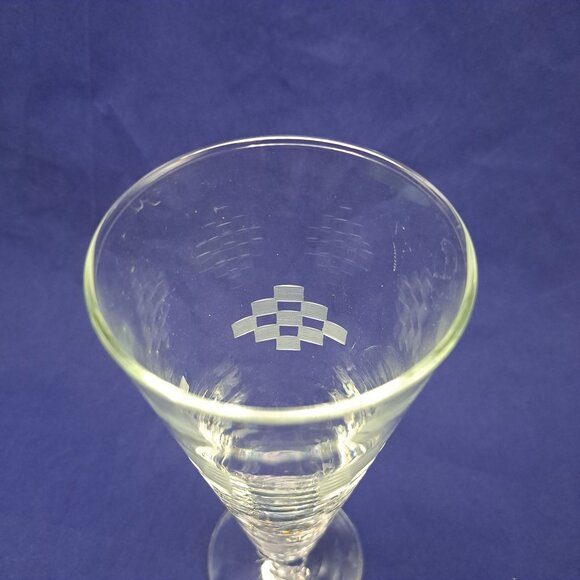 Anchor Hocking Cubist Pilsner Glass Clear Etched Design Collectible Drinkware - Picture 6 of 11